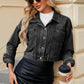 Pocketed Button Up Dropped Shoulder Denim Jacket Wäre Rare Trend