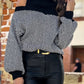 Mock Neck Cold Shoulder Sweater Wäre Rare Trend