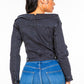 Off Shoulder Lace Up Denim Jacket Wäre Rare Trend