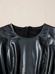 Faux Leather Ruffle Hem Sleeveless Mini Dress Simply Love
