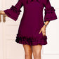 FRILLED THREE-QUARTER SLEEVE DRESS Wäre Rare Trend