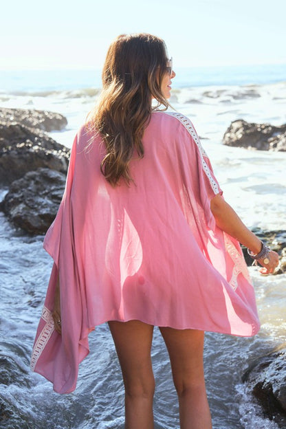 PRINTED SHORT SLEEVE KIMONO