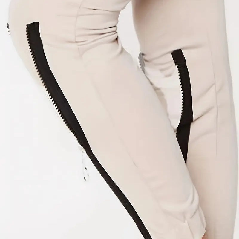 Drawstring Pocket Zipper Tracksuit