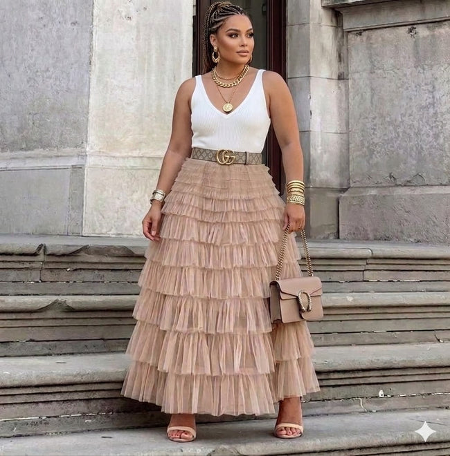 Ruffled Maxi Skirt Wäre Rare Fashion