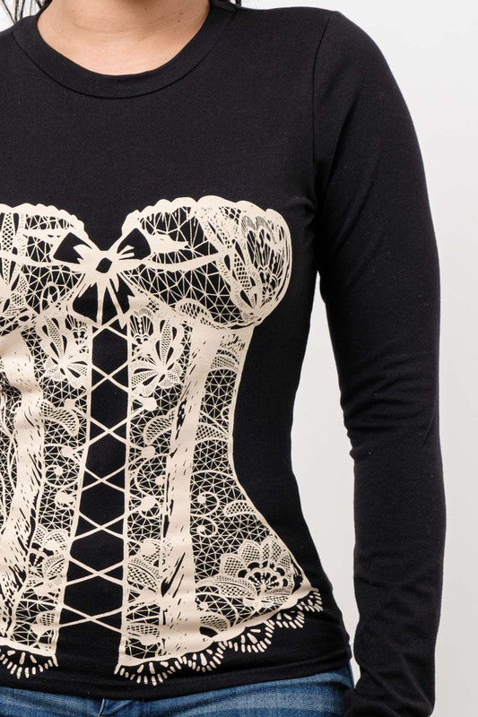 COZY CORSET PRINTED TOP Wäre Rare