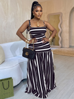 Plus Size Striped Spaghetti Strap Maxi Dress ware rare trend