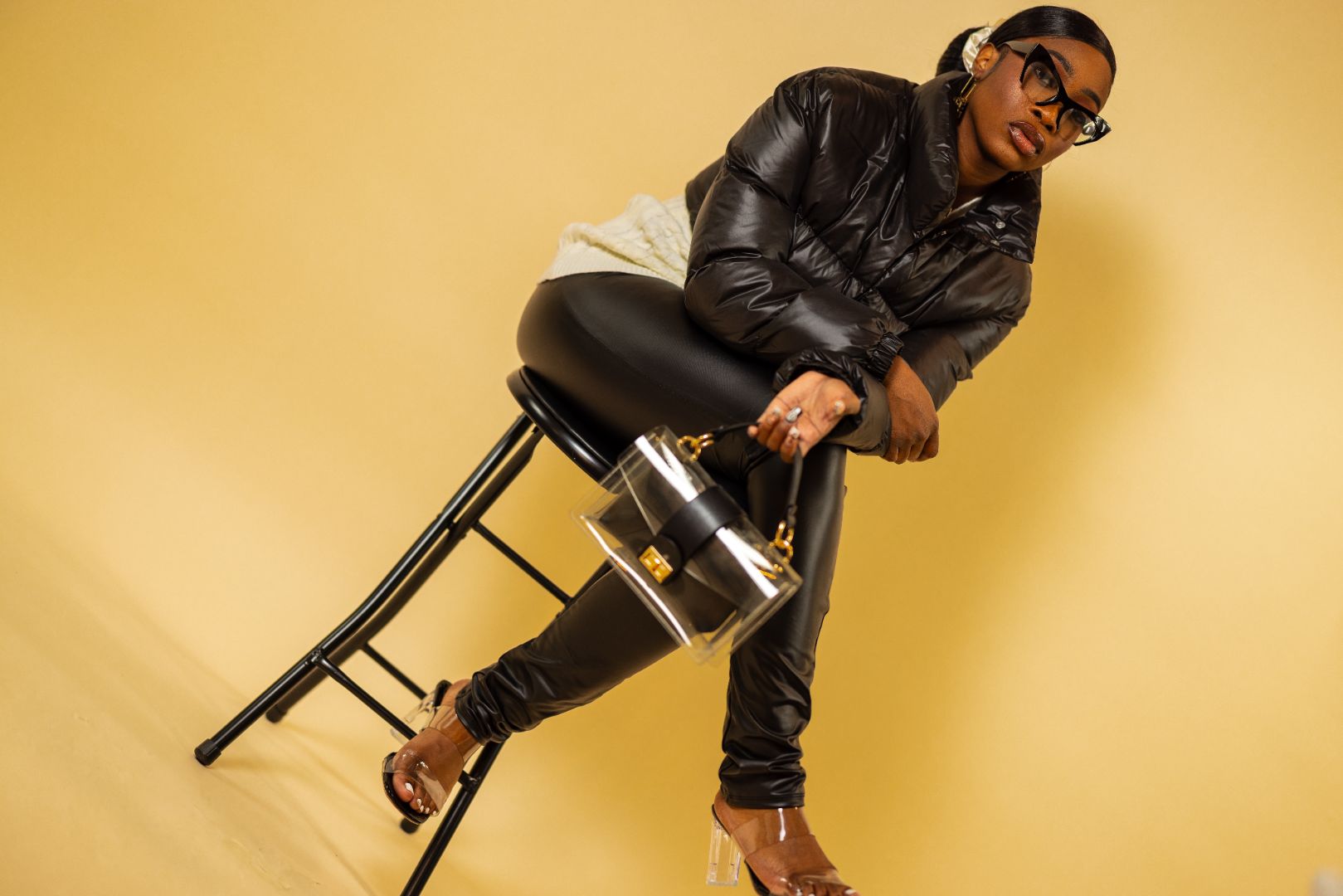 BLACK BOLERO PUFFER JACKET WARE RARE