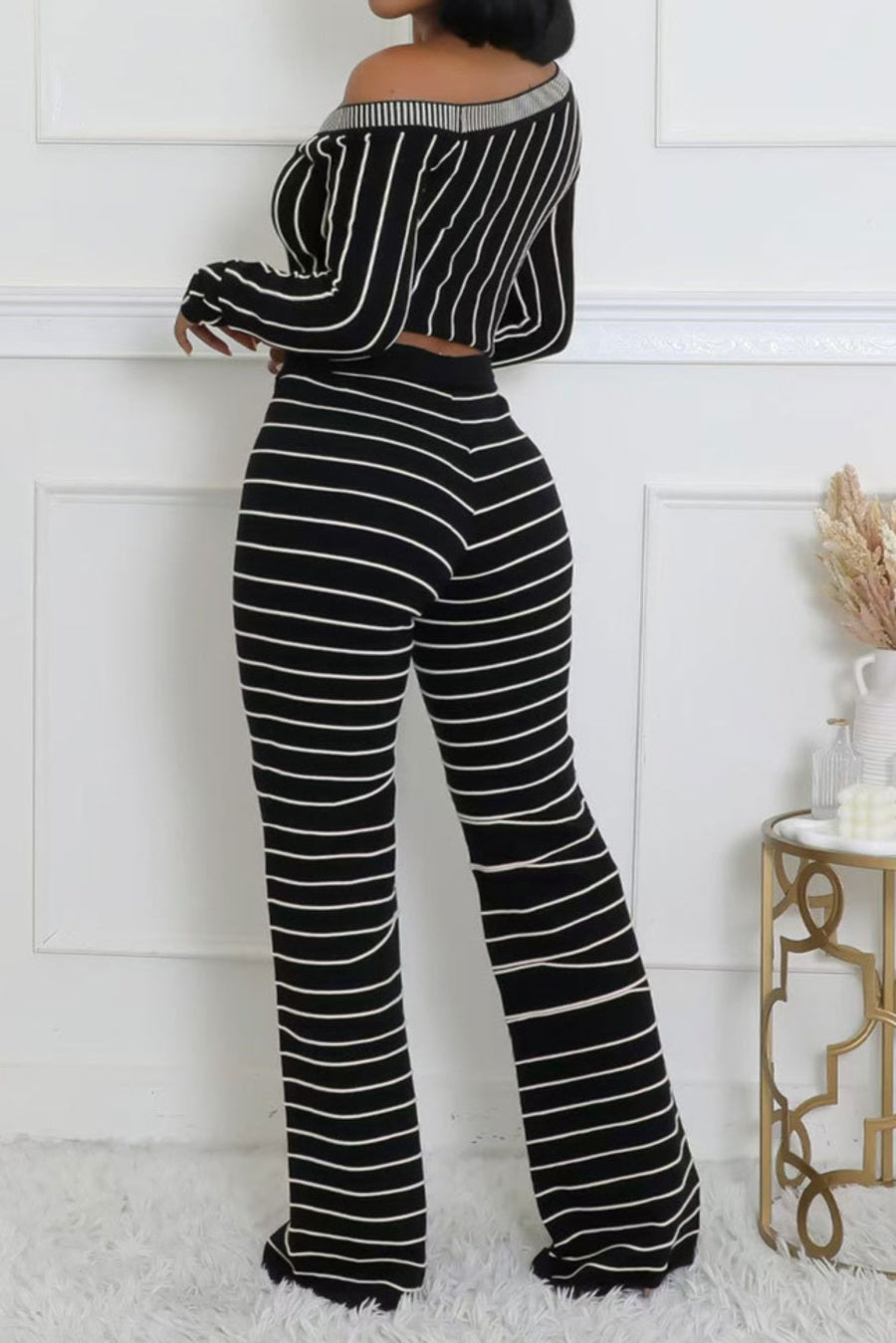 STRIPED CROPPED PANT SET WARE RARE MERRY