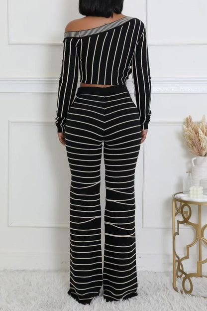 STRIPED CROPPED PANT SET WARE RARE MERRY