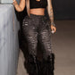 DISTRESSED FEATHERED JEANS