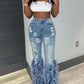 DISTRESSED FEATHERED JEANS