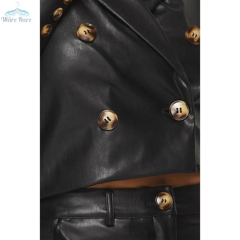 First Class Faux Leather Pants Set - Wäre Rare