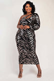 Jaylin Plus Size Sequins Knit One Shoulder Dress with Cutout Blaire Shops