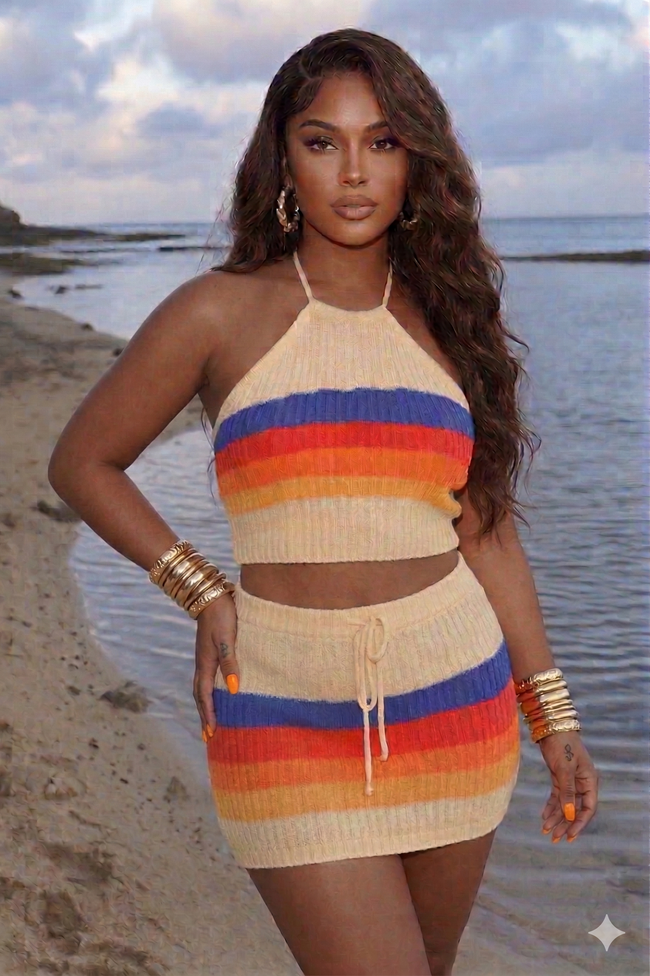 Rib Knit Rainbow Set Wäre Rare Fashion