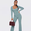 Pleated Buttoned Two Piece Outfit Blaire Shops