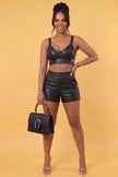 Midnight Chic Leather Two-Piece Set WARE RARE