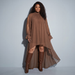 Womens Plus Size Brown  High-Low Halter Maxi Dress Fabulously Dressed Boutique