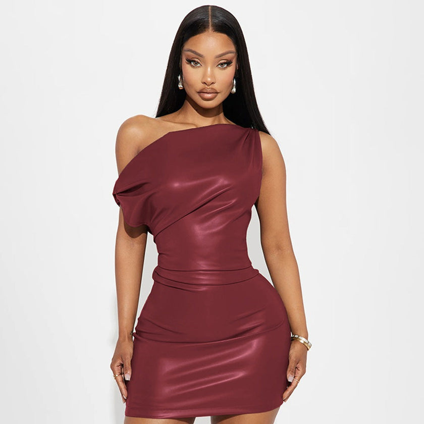 Crossbody Sheath Dress Women Clothing Sexy Nightclub Dress Lady Ros