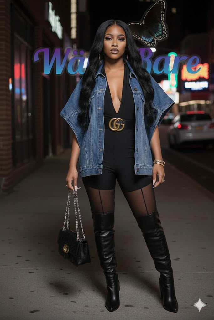 Poncho Denim Jacket Wäre Rare