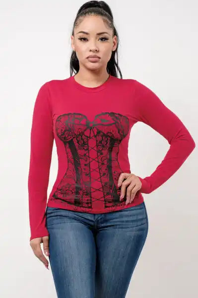 COZY CORSET PRINTED TOP Wäre Rare