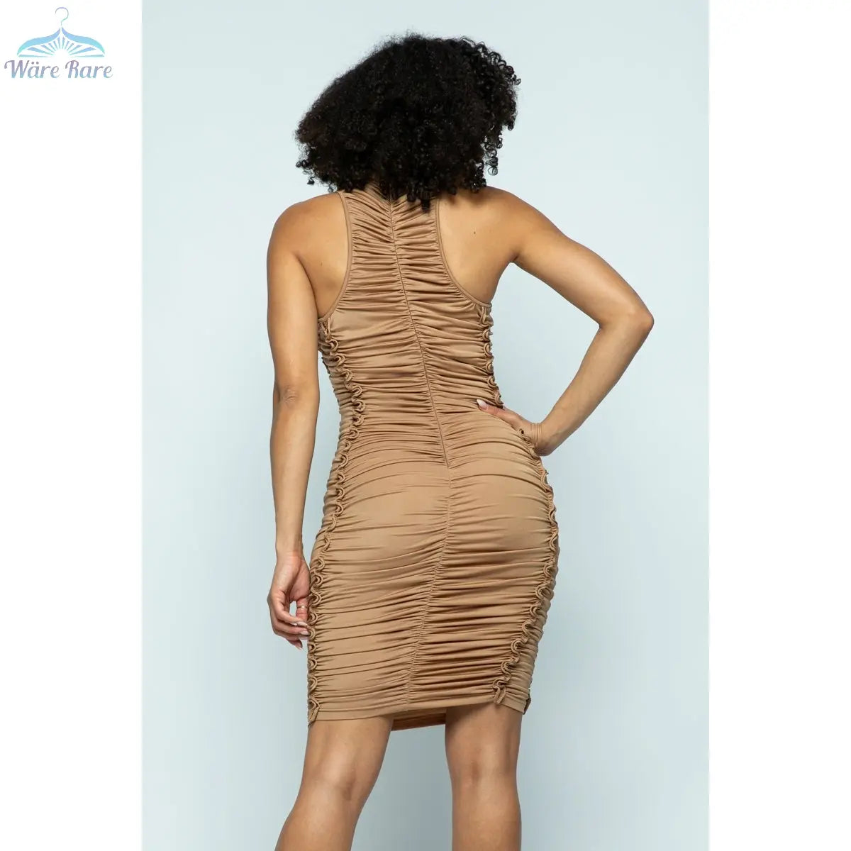 Turtle Neck Ruched Dress - Wäre Rare