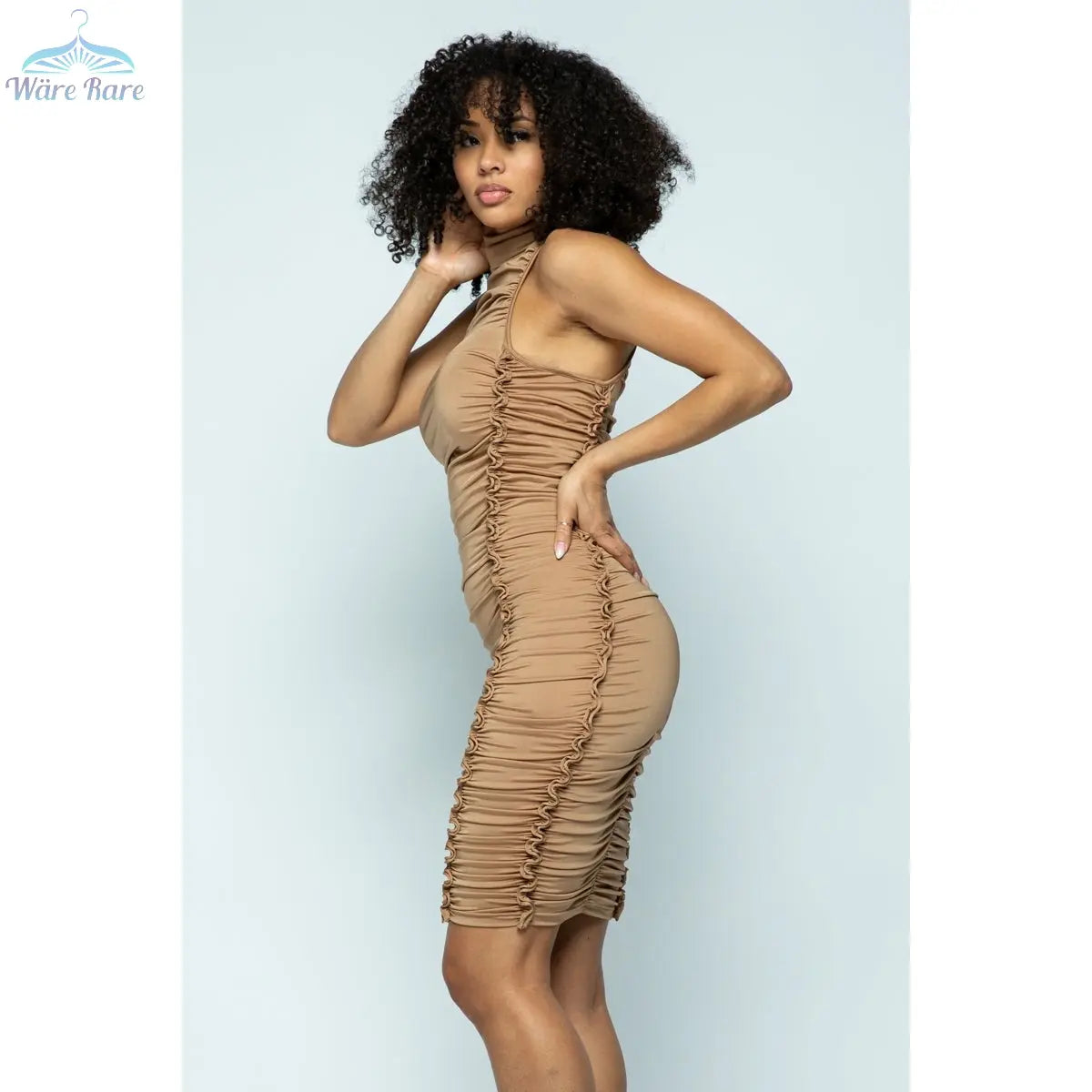 Turtle Neck Ruched Dress - Wäre Rare