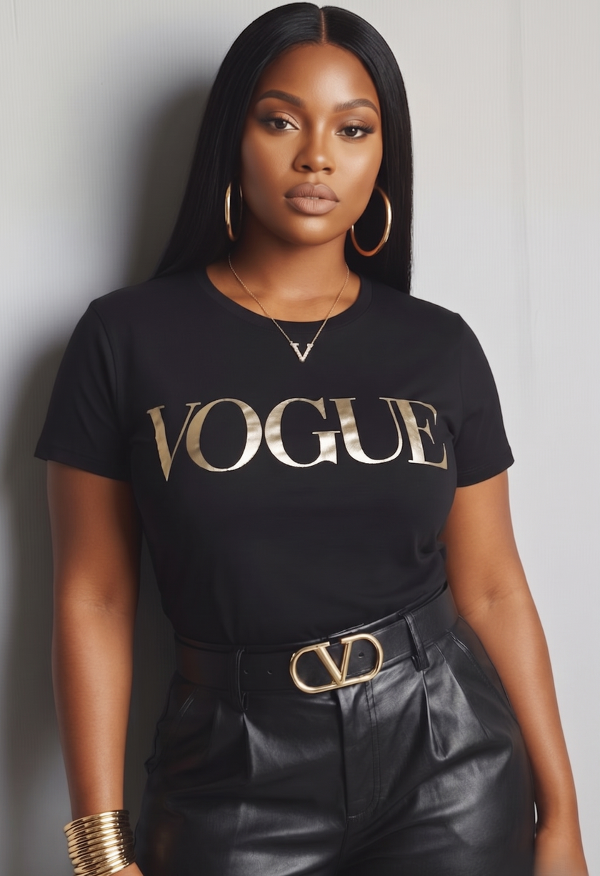 Black Vogue T- Shirt Wäre Rare