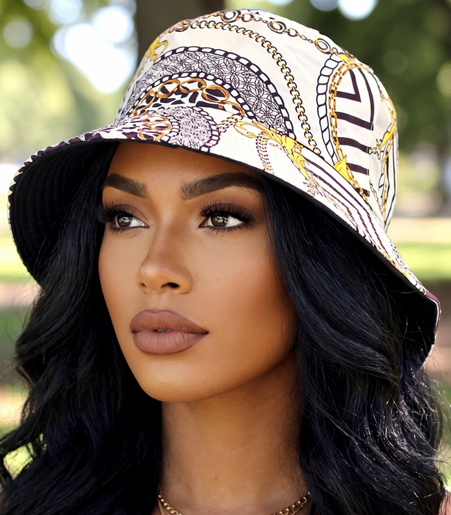 MIX CHAIN PRINT FASHION BUCKET HAT Wäre Rare Fashion