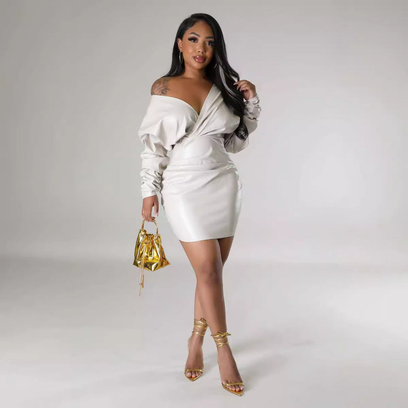 \Leather Skirt Dress YNIQUE