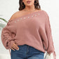 ONE SHOULDER BEADED SWEATER Wäre Rare Trend