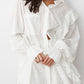 RUFFLED DOT APPLIQUE COLLARD NECK TOP AND SHORTS SET WARE