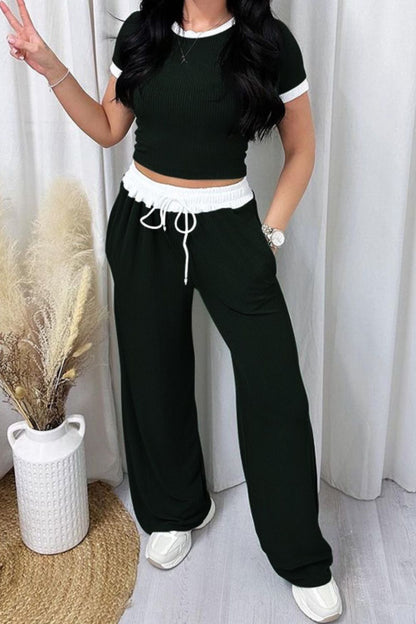 CONTRAST RELAXED PANT SET