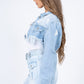 Distressed Denim Jacket with Frayed Hem Wäre Rare Trend