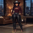 Plus Size Black Fringe Faux Leather Pants Fabulously Dressed Boutique