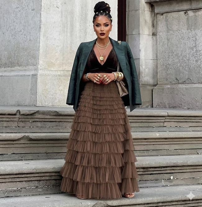 Ruffled Maxi Skirt Wäre Rare Fashion