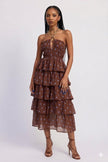 TIERED RUFFLE MAXI HALTER DRESS Wäre Rare Fashion