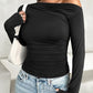 Devine Ruched One Shoulder Long Sleeve T-Shirt Wäre Rare Trend