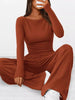 Long Sleeve Top and Wide Leg Pants Set Simply Love