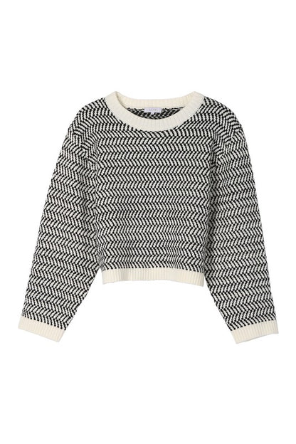 Herringbone pattern crew neck sweater Wäre Rare Fashion