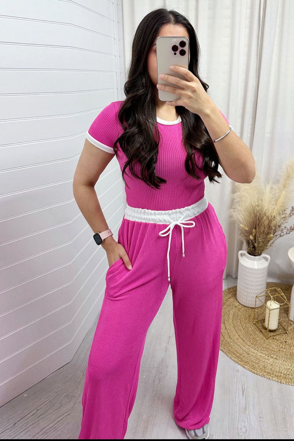 CONTRAST RELAXED PANT SET