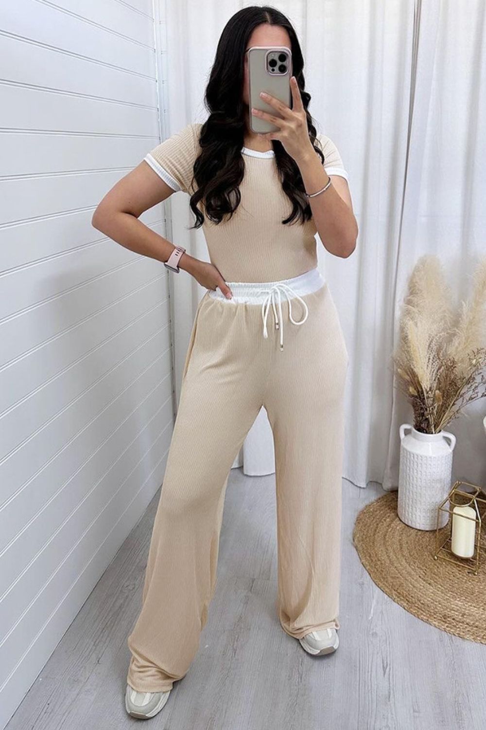 CONTRAST RELAXED PANT SET