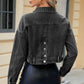 Pocketed Button Up Dropped Shoulder Denim Jacket Wäre Rare Trend