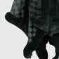 Checkered Faux Fur Trim Poncho Trendsi