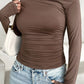 Devine Ruched One Shoulder Long Sleeve T-Shirt Wäre Rare Trend
