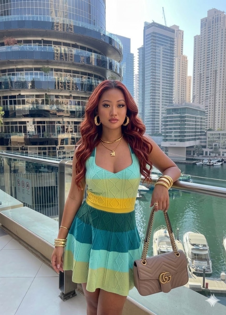 Blue Waterfall Knit Sweater Dress Wäre Rare Fashion