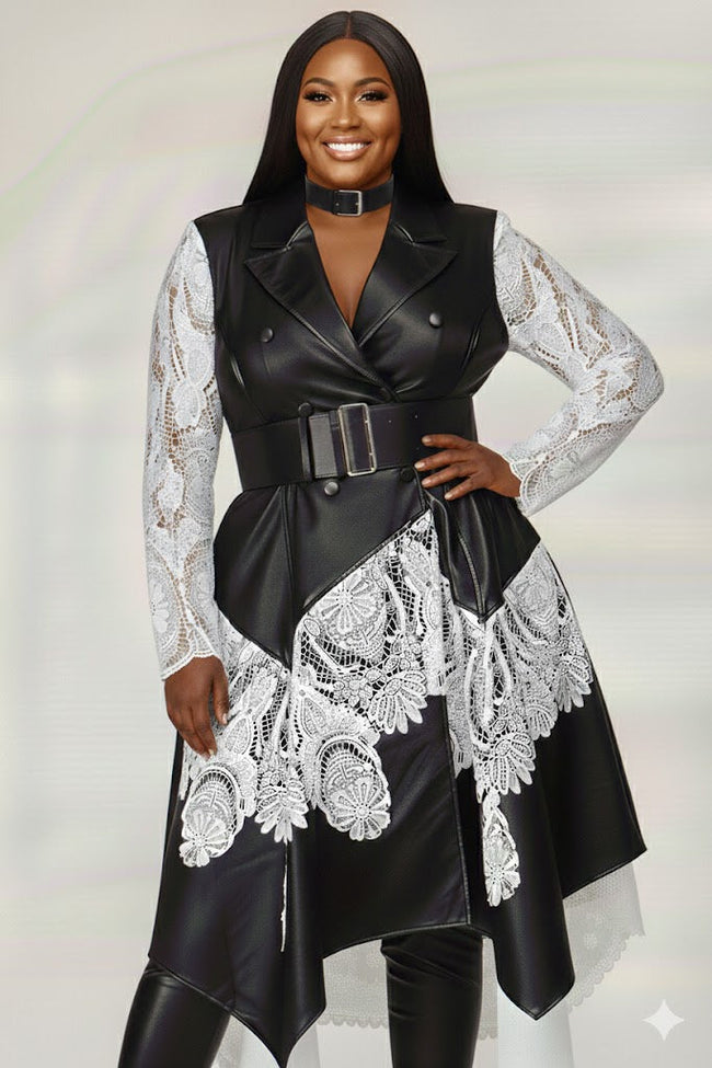 Faux Leather Plus Size Dress Wäre Rare