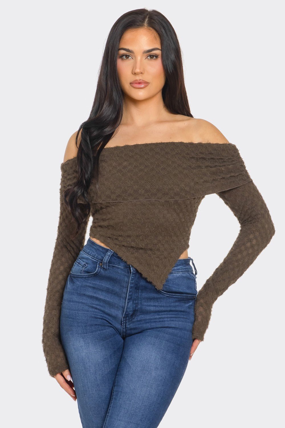 Leslie Off-Shoulder Asymmetric Long Sleeve Top – Stylish Women’s Blouse Blaire Shops
