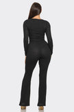 Pleated Button Detail Slit Top & Pants Set – Women’s Two Piece Outfit Blaire Shops
