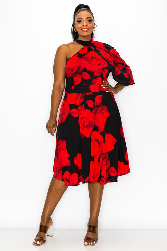 PLUS ROSE PRINT DRESS Wäre Rare