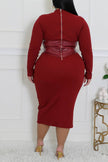 Snatched at the Waist Curvy Plus Size Midi Dress Blaire Shops